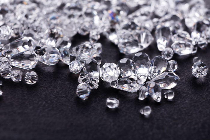 diamonds on black felt